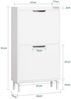 SoBuy FSR151-W Schuhschrank, MDF, Lackiert, Weiß, 50 x 90 x 19 cm Bild 3