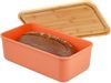Brotkasten mit Bambus-Deckel, Brotbox mit Schneidebrett, Brotkorb, rotbraun Bild 1