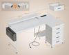 ODK L-förmiger Schreibtisch Eckschreibtisch USB-Ladeanschluss 4 Schubladen 140cm Bild 3
