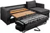 Vente-unique - LORETO Sofa SamtStoff Grau - B 223 cm152 cm x H 90 cm x L 298 cm Bild 5