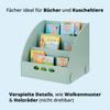 KHG Bücher-Standregal grün für Kinder mit 3 offenen Fächern, freistehendes Kinderregal für Bücher und Spielzeug - 64 x 59 x 53 cm Bild 2