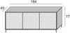 Dmora Kommode Aminda, Buffetschrank mit 3 Türen und 1 verstellbarem Regal, elegantes Wohnzimmer-Sideboard, TV-Schrank, 100 % Made in Italy, 184 x 45 x 77 cm, Weiß und Eiche Bild 3
