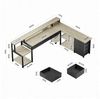 BBWL Computertisch Computer Schreibtisch aus P2 Spanplatte mit 7 Stoffschubladen (stabilem Metallgestell, RGB LED Beleuchtung, Steckdose 3AC+2USB und flexiblem PC-Ständer für Büro & Gaming) Bild 4