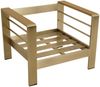 DEGAMO Loungeset CANNES, Armlehnen braun, (2x Sessel, 1x Sofa 207cm, 1x Tisch 106x60 cm), Aluminium gebürstet, Kunstholz braun, wetterfest Bild 4