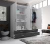 Kleiderschrank >Ivar< in Weiß Abs. Graphit - 180x190x51cm (BxHxT) Bild 3