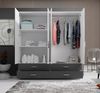 Kleiderschrank >Ivar< in Weiß Abs. Graphit - 180x190x51cm (BxHxT) Bild 4