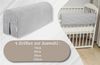 Bettkantenschutz für Kinderbetten 120 cm - Schutz für Bettrahmen Baby Bett rausfallschutz für boxspringbett bettgitter mit Bezug Kantenschutz Kinder Babybett Hellgrau Bild 2