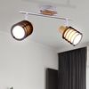 LED Deckenleuchte, Chrom, Glas, Holz, beweglich, L 28 cm Bild 2