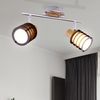LED Deckenleuchte, Chrom, Glas, Holz, beweglich, L 28 cm Bild 2