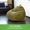 Green Bean® Indoor Sitzsack waschbar, EPS-Perlen Füllung / Cordstoff grün, 90x110 cm Bild 2