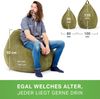 Green Bean® Indoor Sitzsack waschbar, EPS-Perlen Füllung / Cordstoff grün, 90x110 cm Bild 5