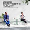 Flieks Gartenmöbel Set 3-tlg mit 2 Stühlen & Beistelltisch, Muschelförmige Gartenstühlen, Outdoor Balkonmöbel Set für 2 Personen, Stahl, Grün Bild 5