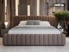 GRAINGOLD Bliss Polsterbett 160x200, Doppelbett, Bett mit Kopfteil, Bettkasten, Velour-Stoff, Braun Bild 4