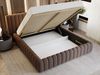 GRAINGOLD Bliss Polsterbett 160x200, Doppelbett, Bett mit Kopfteil, Bettkasten, Velour-Stoff, Braun Bild 5