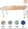 Rheinland Möbel Konferenztisch KONTI 220x103 cm – ovaler Besprechungstisch in Buche mit weißen Rundrohrfüßen & Kabelauslass, Meetingtisch für 6–8 Personen, moderner XXL-Tisch fürs Büro & Besprechungsraum Bild 3