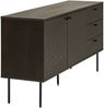 House Nordic Sideboard, 3 Schubladen, 2 Türen, Eichenfurnier, geräuchert, Beine aus schwarzem Metall, 150x40x74 cm Bild 3