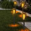 4er Set LED Solarleuchten, schwarz, Feuereffekt, H 50 cm Bild 2