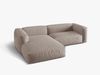 Micadoni Ecksofa Martina 2-Sitzer Links Strukturierter Stoff Dunkelbeige Bild 3