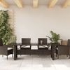 vidaXL Gartentisch mit Glasplatte Braun 240x90x75 cm Poly Rattan 365598 Bild 3