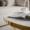 Lookway Couchtisch NORIEL mit goldfarbener Basis und Marmorplatte Bild 4