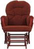 Relaxsessel HWC-C76, Schaukelstuhl Sessel Schwingstuhl + Hocker Stoff Bouclé 480g/m² Öko-Tex ~ rostbraun Gestell dunkel Bild 5