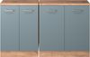 Dachschrägenschrank-Set Rion Blau-Grau 140 cm 2er Set Schrankkorpuss 60 cm Tiefe Vicco Bild 4