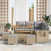 vidaXL Gartensofa-set mit Kissen 10 pcs Beige und Hellgrau Poly-Rattan 3363702 Bild 3