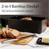 MiaMio Brotkasten Brotkasten Keramik mit Bambusdeckel Schwarz, Keramik Bild 2