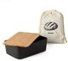 MiaMio Brotkasten Brotkasten Keramik mit Bambusdeckel Schwarz, Keramik Bild 5