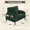 BlingBin Sessel Relaxsessel Polsterstuhl Loungesessel (1-St, Cordstoff, Armlehnen mit Seitentaschen auf beiden Seiten), für Wohnzimmer, Schlafzimmer, Arbeitszimmer, 67x75x79 cm Bild 2