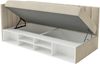 Selsey 'Ventrio' Jugendbett linksseitig mit Regalen, Easy-Clean-Samtbezug, hellbeige, 90x200 cm Bild 4