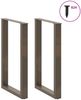 vidaXL Bartischbeine U-Form 2 Stk. Naturstahl 60x(90-91) cm Stahl 4013227 Bild 3