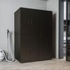 Roomart Waschmaschinenschrank- DORA-II- 130 cm breit – Waschmaschinen- & Trockner-Überbau mit Türen und Ausziehplatte, Bad & Waschküche • Schwarz-Eiche Bild 2