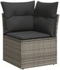 vidaXL 5-tlg. Garten-Sofagarnitur mit Kissen Grau Poly Rattan 3327259 Bild 4