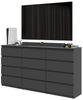 Furnica Kommode GABRIEL 8+4 Schubladen-Anthrazit Grau H92cm B180cm T33cm Bild 5