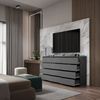Furnica Kommode GABRIEL 8+4 Schubladen-Anthrazit Grau H92cm B180cm T33cm Bild 3
