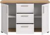 Sideboard >Verona< 2 Türen, 3 Schübe, Sibiu Lärche Dekor - 129x80x40cm (BxHxT) Bild 4