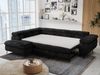 Ecksofa mit Bettfunktion, Modern Sofa, L-form, Einstellbare Kopfstützen, Bettkasten - PETER - Schwarz Plüsch - Topper T25 - links Bild 5