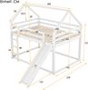 Etagenbett Hausbett 140x200 cm aus Kiefernholz und MDF mit Rutsche, Treppe und Rausfallschutz, Weiß Bild 5
