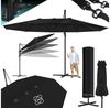 KESSER® Sonnenschirm Doppelsonnenschirm 4,6m x 2,7m | Ampelschirm Abdeckung & Windsicherung mit Kurbel & Ständer | Kurbelschirm Aluminium wasserabweisend | Neigbar Kippbar 360° Drehbar Schwarz, Ohne LED Bild 5