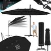 KESSER® Sonnenschirm Doppelsonnenschirm 4,6m x 2,7m | Ampelschirm Abdeckung & Windsicherung mit Kurbel & Ständer | Kurbelschirm Aluminium wasserabweisend | Neigbar Kippbar 360° Drehbar Schwarz, Ohne LED Bild 4