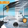KESSER® Sonnenschirm Doppelsonnenschirm 4,6m x 2,7m | Ampelschirm Abdeckung & Windsicherung mit Kurbel & Ständer | Kurbelschirm Aluminium wasserabweisend | Neigbar Kippbar 360° Drehbar Schwarz, Ohne LED Bild 3