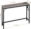 GarveeMore Konsolentisch mit Steckdose und USB-Anschluss,100 x 23 x 80 cm, Ladestation Beistelltisch für Eingang Flur Wohnzimmer,Metallgestell Bild 2