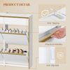 Schmaler Schuhschrank mit 4 Klapptüren, Schuhkipper, Schuhregal mit Schublade, Schmaler Schuhkommode mit 8 Ablageflächen, Verstellbar, für Flure, Eingang, 100 x 24 x 99 cm, Weiß Bild 5