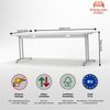 Rheinland Möbel Statio Schreibtisch 200x100 cm höhenverstellbar ±10 mm in Grau – XXL-Bürotisch für Führungsebene & Konferenzräume, C-Fuß, Kabelwanne, einfache Montage, FSC® zertifiziert Bild 3
