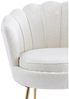 Muschelsessel Beige 76 x 76 cm Bouclé Stoff mit Metallbeinen in Gold Bild 5