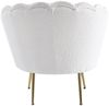Muschelsessel Beige 76 x 76 cm Bouclé Stoff mit Metallbeinen in Gold Bild 4
