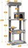 PAWZ Road Kratzbaum Kratzbaum 143cm Groß Katzenspielturm stabiles schönes Katzenhaus, Größe Höhle Hängematte Bild 3