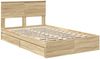 vidaXL Aufbewahrungsbett Sonoma-Eiche 120 x 200 cm Holzwerkstoff 3410814 Bild 4
