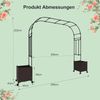Gartenbogen Spalier mit 2 Pflanzkästen Outdoor Pergola Rankbogen Metall Deko Bogen Bild 2